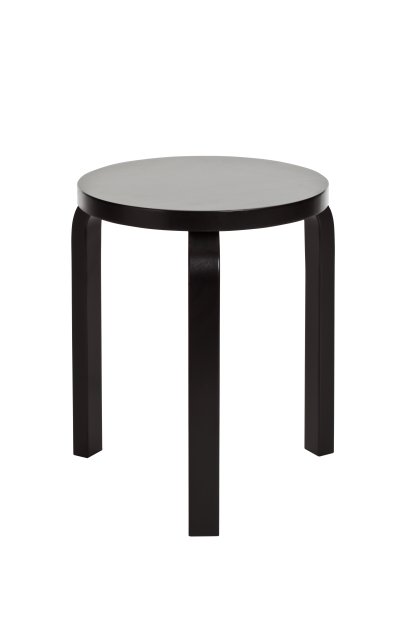 Hocker 60, Sitz und Beine schwarz lackiert