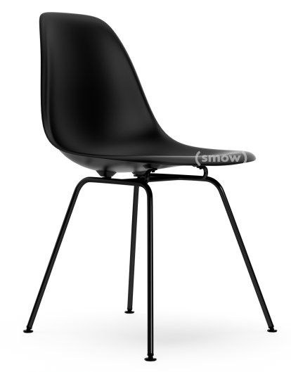 Eames Plastic Side Chair DSX, Tiefschwarz, Ohne Polsterung, Ohne Polsterung, Standardhöhe - 43 cm, Beschichtet basic dark