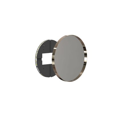 Unu Spiegel mit LED Beleuchtung rund (Set), ø 40 cm, Gold poliert