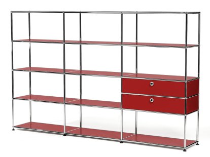 USM Haller Wohnzimmer Regal XL Typ 2, USM rubinrot