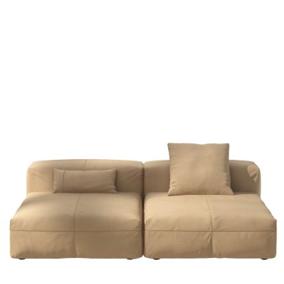 Vetsak Sofa Set 1, L, Leather - Beige, Mit Kissen