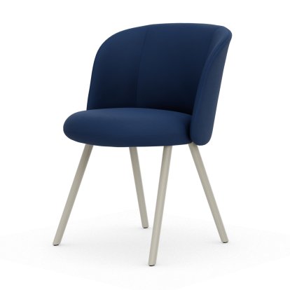 Mikado Stuhl, Aluminium pulverbeschichtet kreidefarben, Plano, Blau / coconut, Filzgleiter für harte Böden