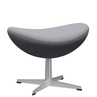 Egg Fußhocker, Christianshavn, Christianshavn 1170 - Light Grey Uni, Satingebürstetes Aluminium