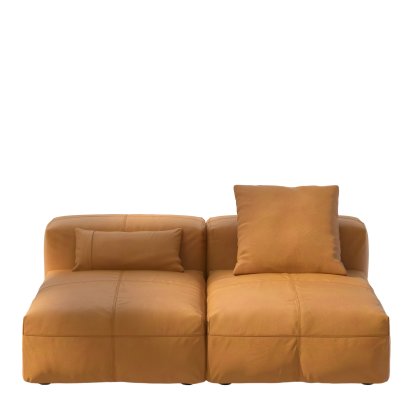 Vetsak Sofa Set 1, M, Leather - Brown, Mit Kissen