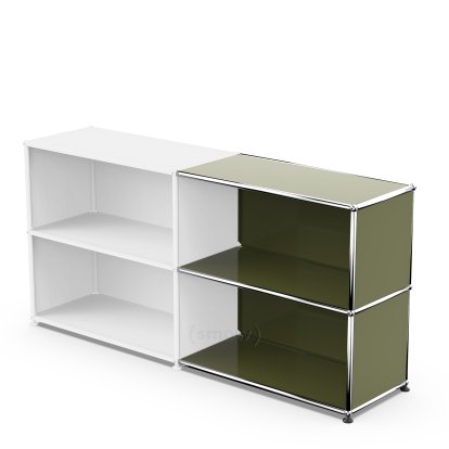 USM Haller Anbaupaket Horizontal 2, Olivgrün RAL 6003, 35 cm