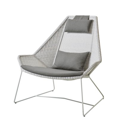 Breeze Loungesessel Highback, White grey, Natté - Taupe