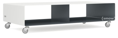 TV Lowboard R 200, Zweifarbig, Reinweiß (RAL 9010) - Basaltgrau (RAL 7012), Industrierollen