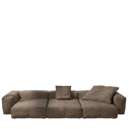 Vetsak Sofa Set 5, Leather - Cacao, Mit Kissen