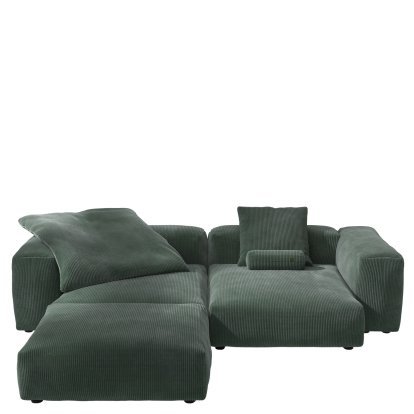 Vetsak Sofa Set 3, Cord velours - Hunter, Mit Kissen