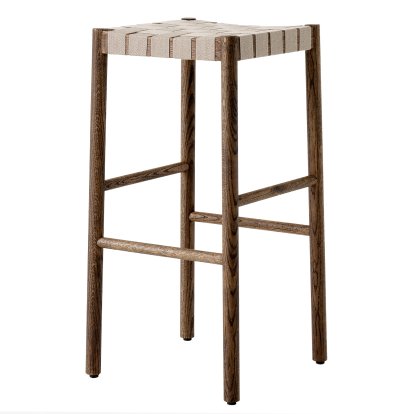 Betty Barhocker, Barvariante: 76 cm, Eiche geräuchert geölt / Leinen natur