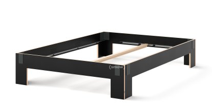 Tagedieb Bett, 160 x 220 cm, Ohne Kopfteil, FU (Sperrholz, Birke) schwarz, Anthrazitgrau, Ohne Lattenrost