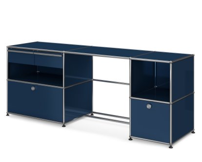 USM Haller Schreibtisch Typ 3, Stahlblau RAL 5011, Nivellierfüße