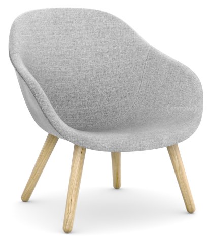About A Lounge Chair Low AAL 82 Loungestuhl, Hallingdal 130 - hellgrau, Eiche lackiert, Ohne Sitzkissen