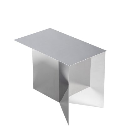 Slit Beistelltisch Metall, H 35,5 x L 49,3 x T 27,5 cm, Mirror polished