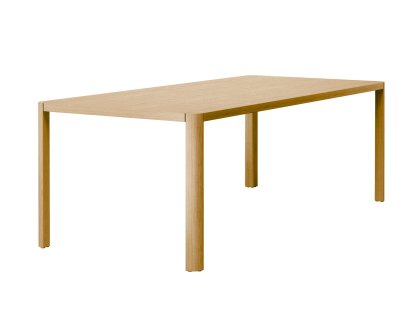 1140 Tisch, L 220 x B 100 cm, Eiche klar lackiert, Aluminium schwarzgrau