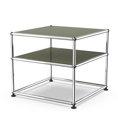 USM Haller Beistelltisch Typ 2, Metall, Olivgrün RAL 6003