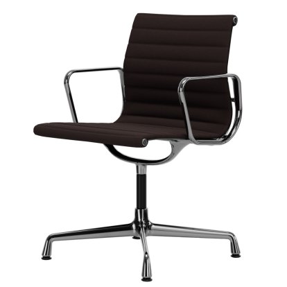 Aluminium Chair EA 103 / EA 104, EA 104 - drehbar, Kastanie / moorbraun, Verchromt