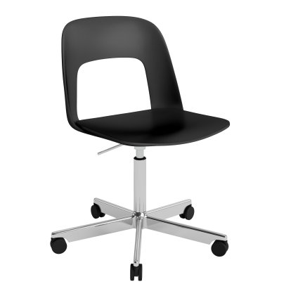Layout 141 Drehstuhl, Black, Aluminium poliert
