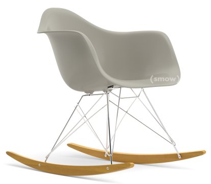 Eames Plastic Armchair RAR, Kieselstein, Verchromt, Ahorn gelblich