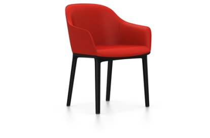 Softshell Armchair, Basic dark, Plano, Poppy red, Filzgleiter für harte Böden