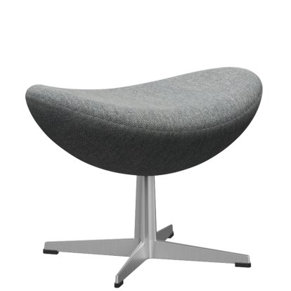 Egg Fußhocker, Hallingdal 65, 116 - White grey, Satingebürstetes Aluminium