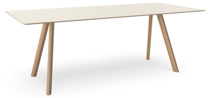 Copenhague Tisch CPH30, L 200 x B 90 x H 74, Eiche lackiert, Linoleum off-white