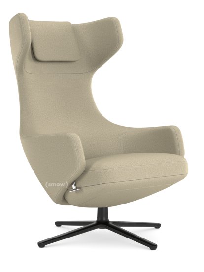 Grand Repos Loungesessel, Sessel Grand Repos, Stoff Dumet beige melange, 40 cm, Basic dark