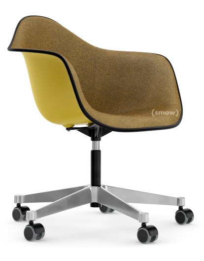 Eames Plastic Armchair PACC, Senf, Mit Vollpolsterung, Senf / dunkelgrau