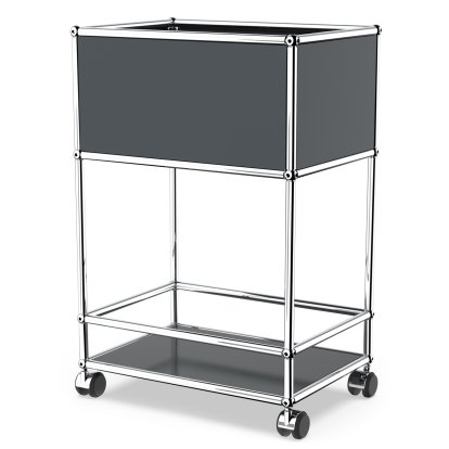 USM Haller Bar Sideboard Typ 2, Anthrazitgrau RAL 7016, Weiche Rollen für harte Böden