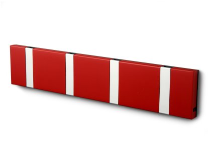 Knax, 4 Haken, Aluminium, MDF rot lackiert
