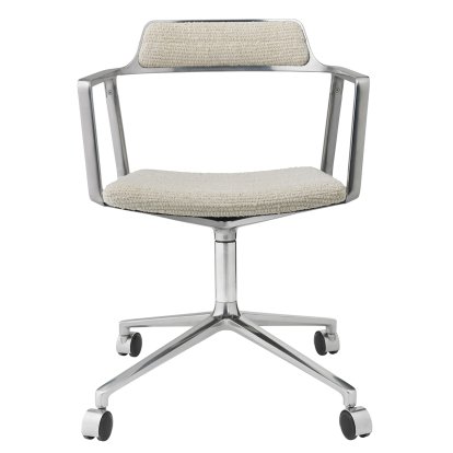 Swivel 452 Drehstuhl auf Rollen, Viskose-Woll-Mix Wavy, Poliert