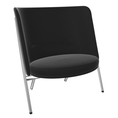 D70 Sessel, Stoff Kavallerietuch - schwarz, Chrom
