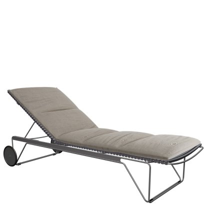 Click Sonnenliege, Dark grey, Mit Auflage - ash