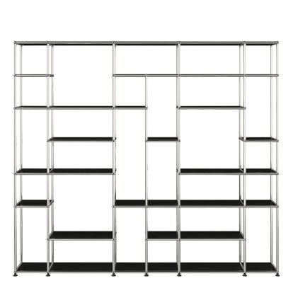 USM Haller Wohnzimmer Regal XXL, Graphitschwarz RAL 9011