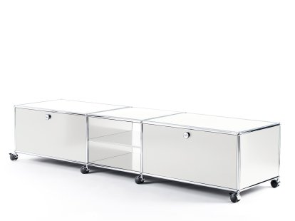 USM Haller TV-Lowboard XL auf Rollen, Reinweiß RAL 9010