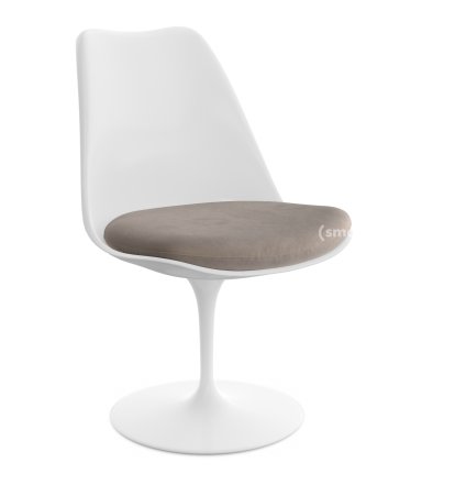 Saarinen Tulip Stuhl, drehbar, Sitzkissen, weiß, Beige (Eva 177)