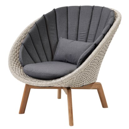 Peacock Loungesessel, Medium flat soft Rope - Sand, Natté - Grey