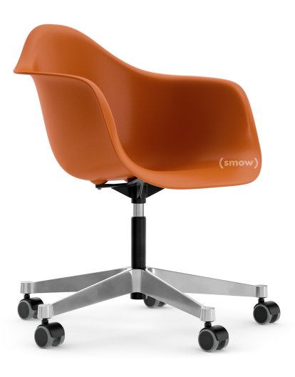 Eames Plastic Armchair PACC, Rostorange, Ohne Polsterung, Ohne Polsterung