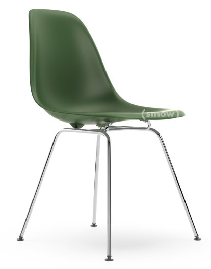 Eames Plastic Side Chair DSX, Forest, Ohne Polsterung, Ohne Polsterung, Standardhöhe - 43 cm, Verchromt