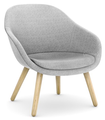 About A Lounge Chair Low AAL 82 Loungestuhl, Hallingdal 130 - hellgrau, Eiche lackiert, Mit Sitzkissen
