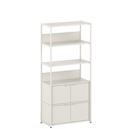 Unit Regal Stahl, 180 cm, 2 x Doppeltür, Creme weiß