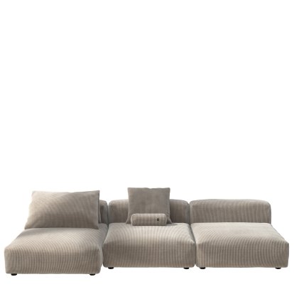 Vetsak Sofa Set 4, Cord velours - Platinum, Mit Kissen