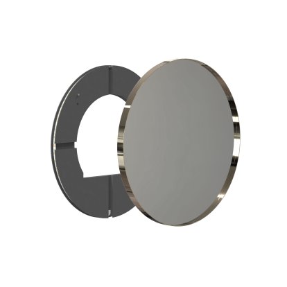 Unu Spiegel mit LED Beleuchtung rund (Set), ø 60 cm, Gold poliert
