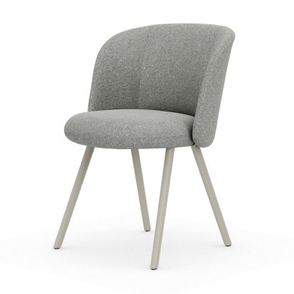 Mikado Stuhl, Aluminium pulverbeschichtet kreidefarben, Nubia, Crème / sierragrau, Filzgleiter für harte Böden