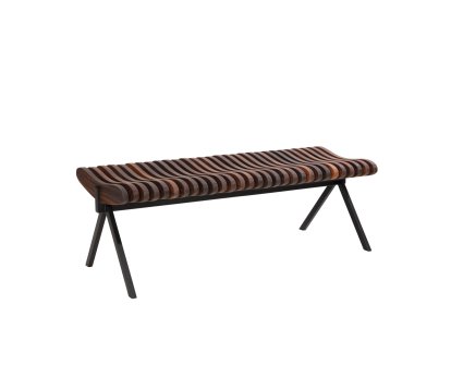 Prelude Bank, 120 cm, Schwarz, Nussbaum geölt