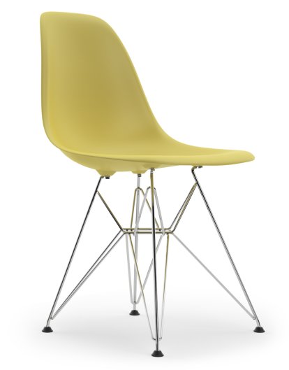 Eames Plastic Side Chair DSR, Citron, Ohne Polsterung, Ohne Polsterung, Standardhöhe - 43 cm, Verchromt