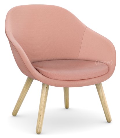 About A Lounge Chair Low AAL 82 Loungestuhl, Steelcut Trio 515 - rosa, Eiche lackiert, Mit Sitzkissen