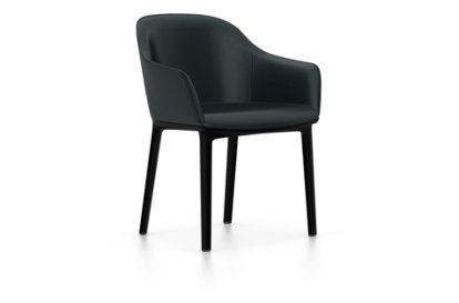 Softshell Armchair, Basic dark, Leder (Standard), Nero, Filzgleiter für harte Böden