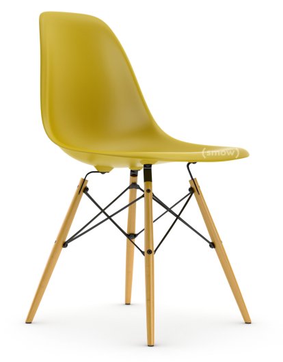 Eames Plastic Side Chair DSW, Senf, Ohne Polsterung, Ohne Polsterung, Standardhöhe - 43 cm, Ahorn gelblich