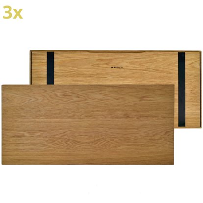 Holzauflage (3er Set) für USM Haller Regale, Größe XL, 75 cm x 35 cm, Eiche, naturgeölt